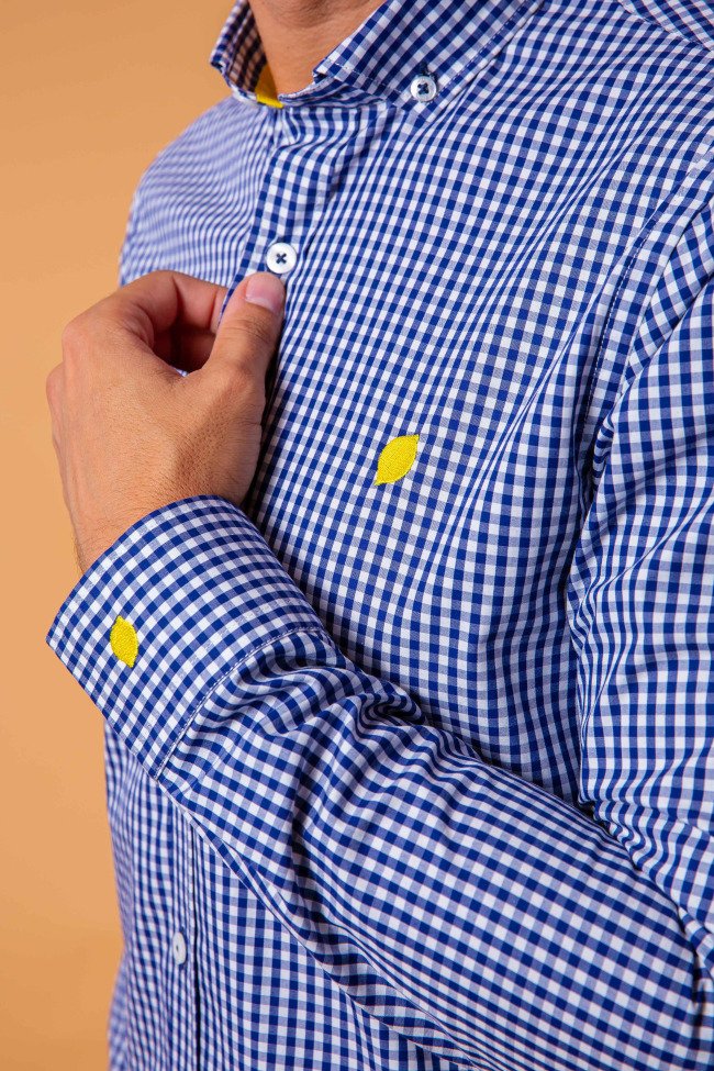 camisa_Sir_lemon_vichy_azul_fabricada_en_españa