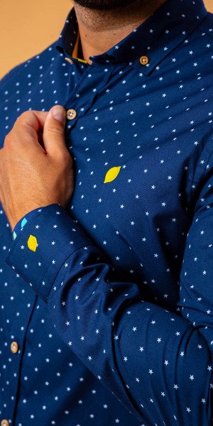 camisa-sirlemon-100%-algodón-estampado-estrellas-marino-fabricada-en-españa