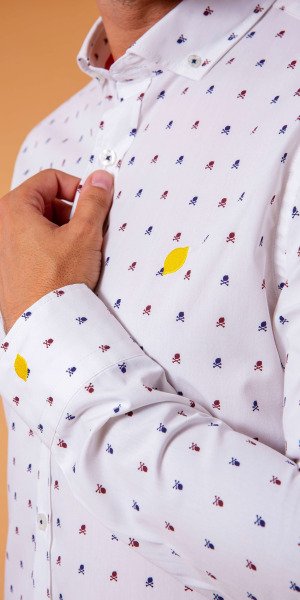 camisa-sir.lemon-estampado-original-calaveras-azul-rojo-fabricado-en-españa