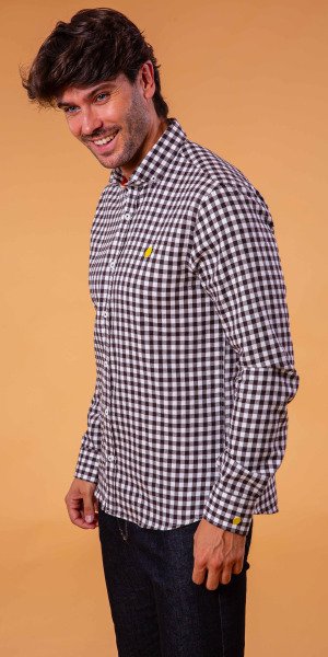 camisa_sir_lemon_cuadros_blancos_marrones_fabricada_en_españa