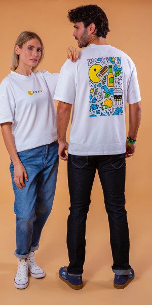 camisa-unisex-sirlemon-oversize-blanca-gastronomica-comelimones