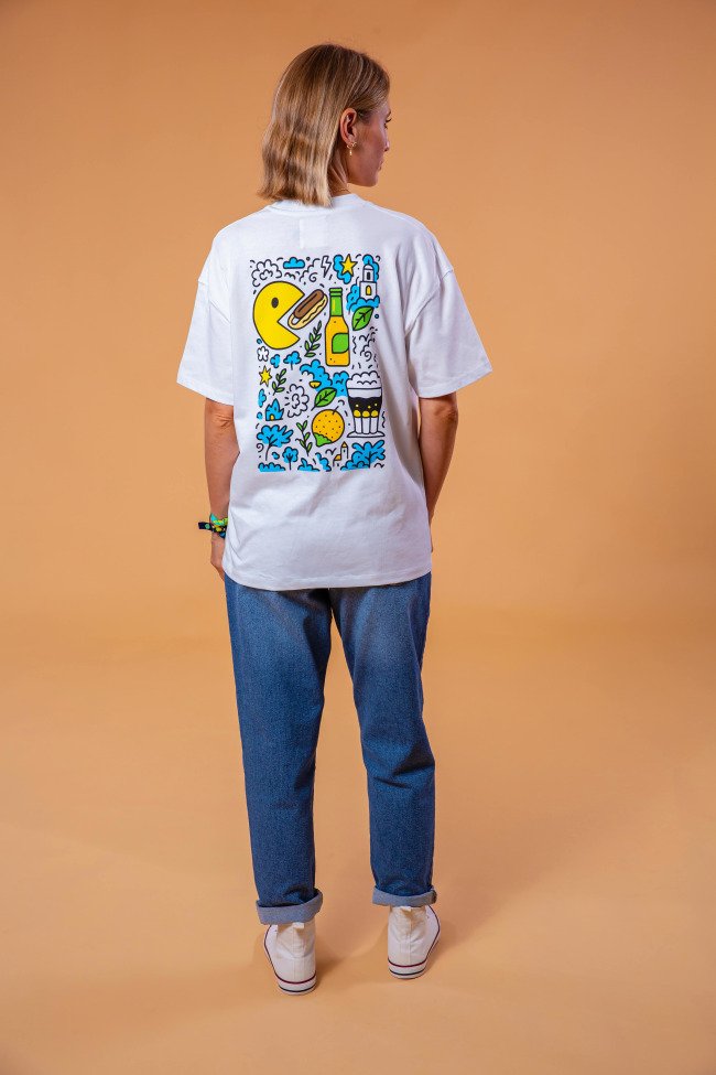 camisa-unisex-sirlemon-oversize-blanca-gastronomica-comelimones