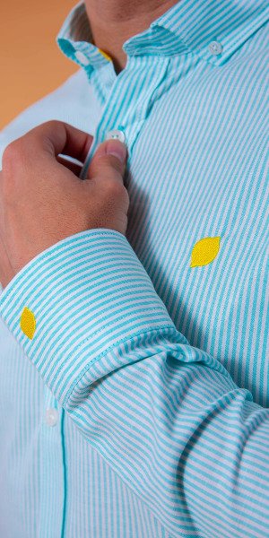 Camisa_Sir_lemon_rayas_blancas_verdes_fabricada_en_españa
