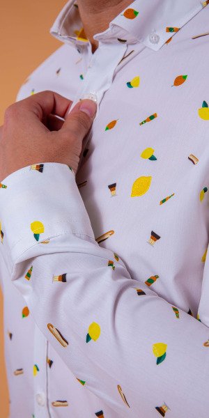 Camisa_Sir_lemon_gastronomica_marinera_quinto_limon_paparajote_asiatico_fabricada_en_españa