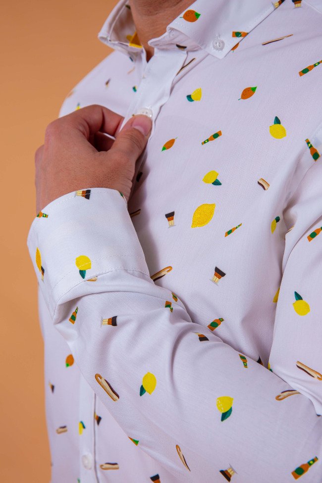 Camisa_Sir_lemon_gastronomica_marinera_quinto_limon_paparajote_asiatico_fabricada_en_españa